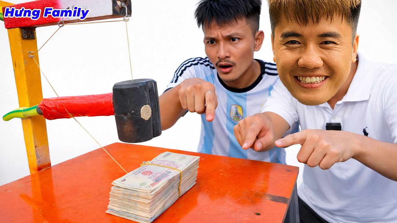 Hưng Troll | Thử Th&aacute;ch Lấy Tiền Khỏi Bẫy B&uacute;a Đinh Kh&ocirc;ng Chạm Tay