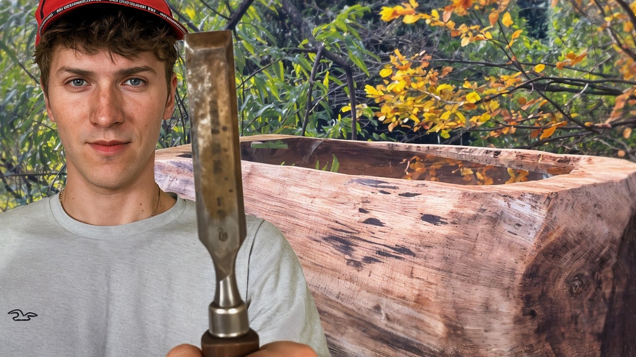 A Son and His Father Carve the Perfect Wooden Water Trough