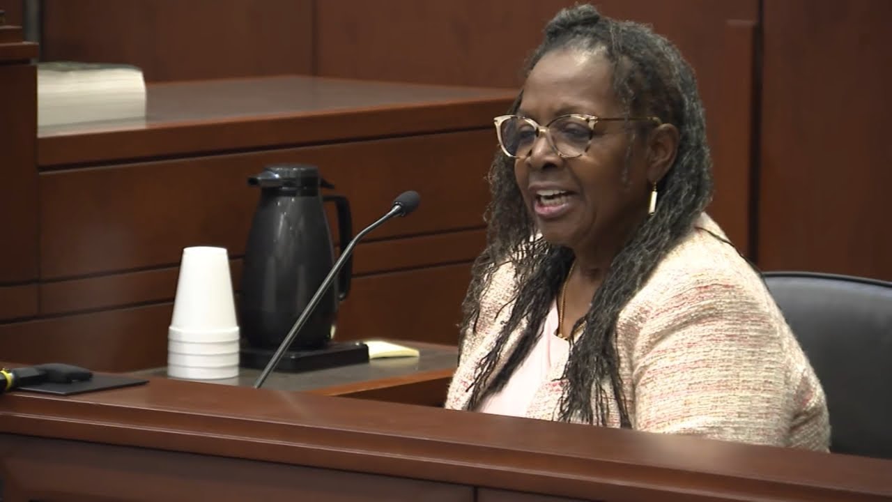 Survivor, Lynn Gardner, speaks during sentencing