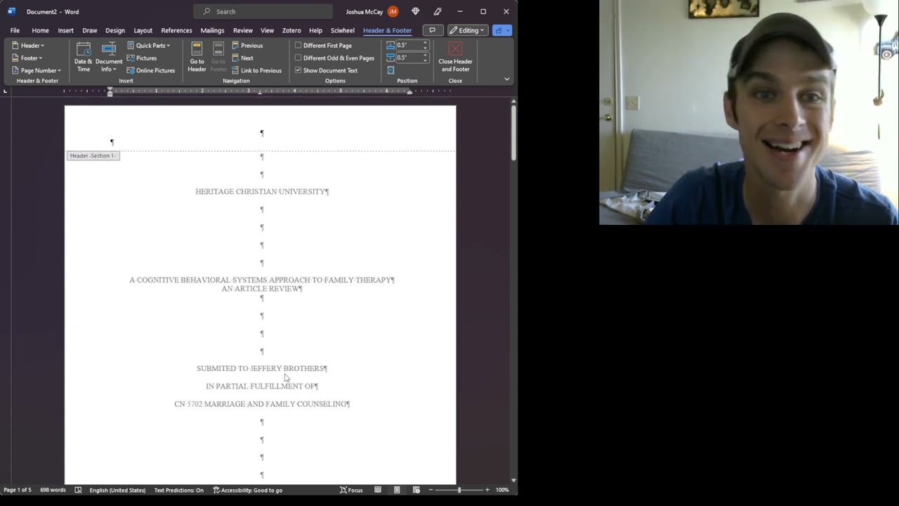 Page Numbering SBL Format