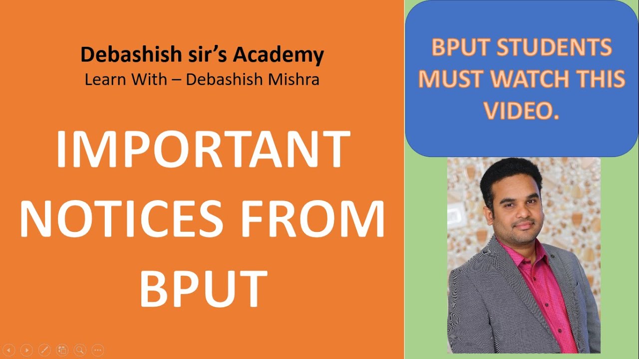 IMPORTANT NOTICES FROM BPUT.
