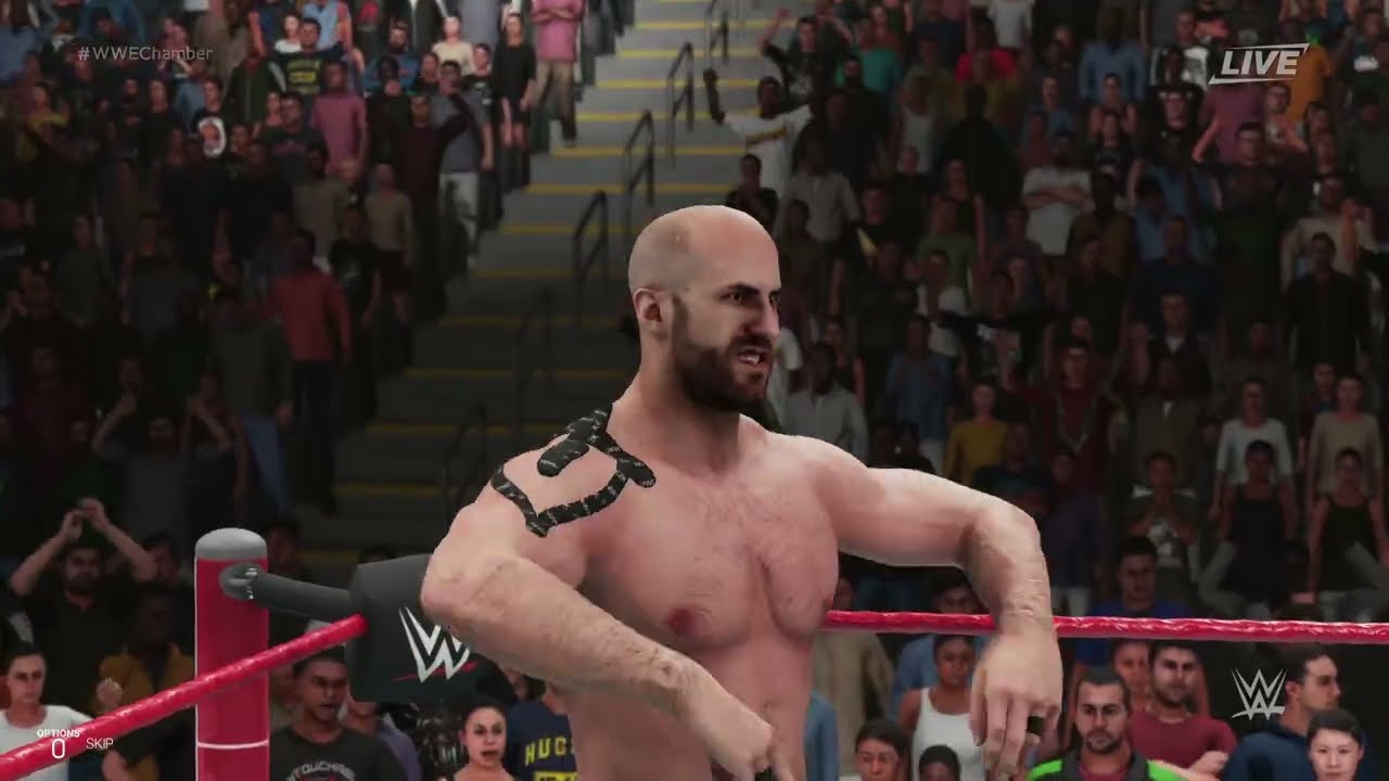 Cesaro vs Angelo Dawkins US CHAMPIONSHIP 2 OUT OF 3 FALLS ELIMINATION CHAMBER 6