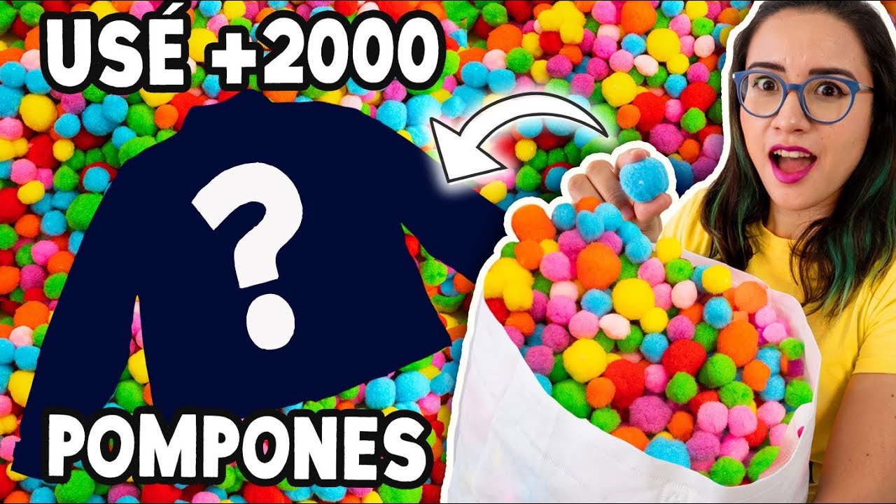 HICE UNA CHAQUETA PERSONALIZADA CON 2,000 POMPONES 🤩🌈 Craftingeek Outfit