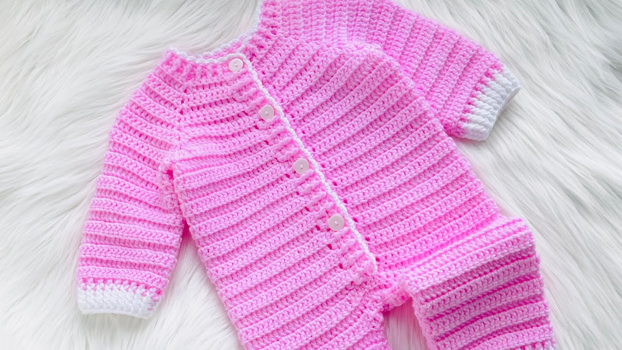 Mameluco, Enterito con Ganchillo Gancho Crochet RN-4 años SUPER FACIL PRINCIPIANTES Crochet for Baby