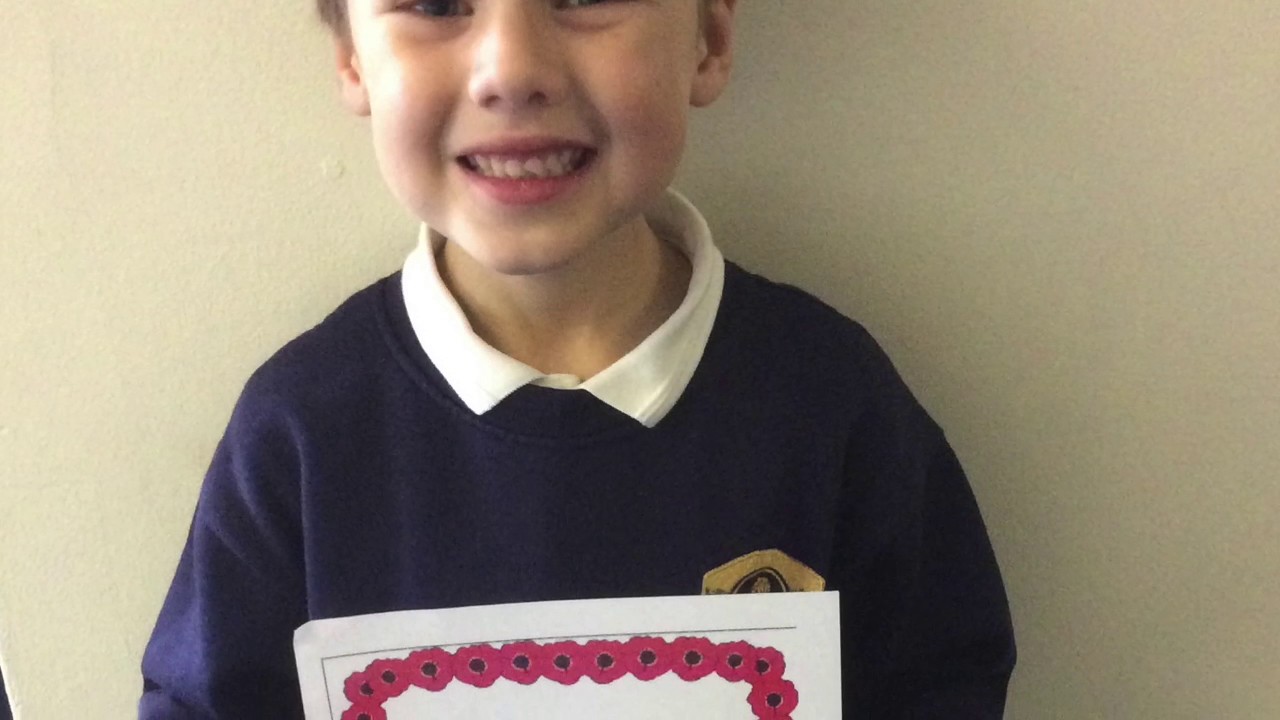 Barnton Community Nursery and Primary School Year 1 Remembrance Day tribute 2016