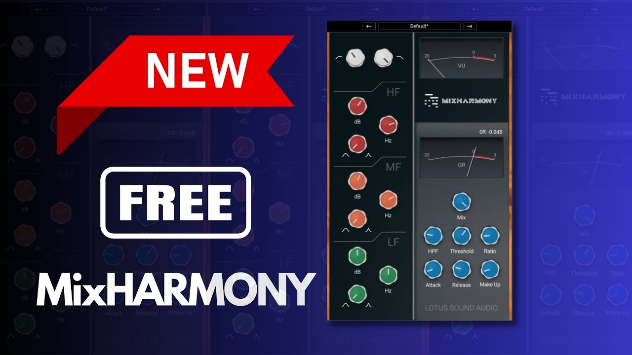NEW FREE Plugin by LOTUS SOUND AUDIO - MixHARMONY: The Channel Strip EQ/Compressor - Sound Demo