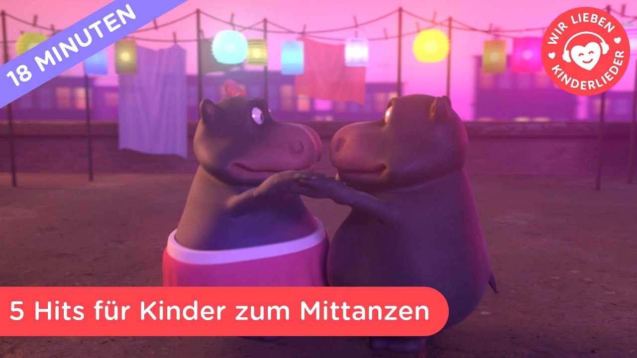 5 Hits für Kinder zum Mittanzen (über 18 Minuten) | Beat im Lied – HipPo-Pop feat. Nilpferd