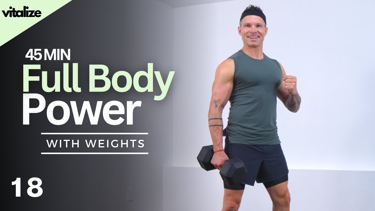 45 Min FULL BODY WORKOUT with WEIGHTS | Total Body Power