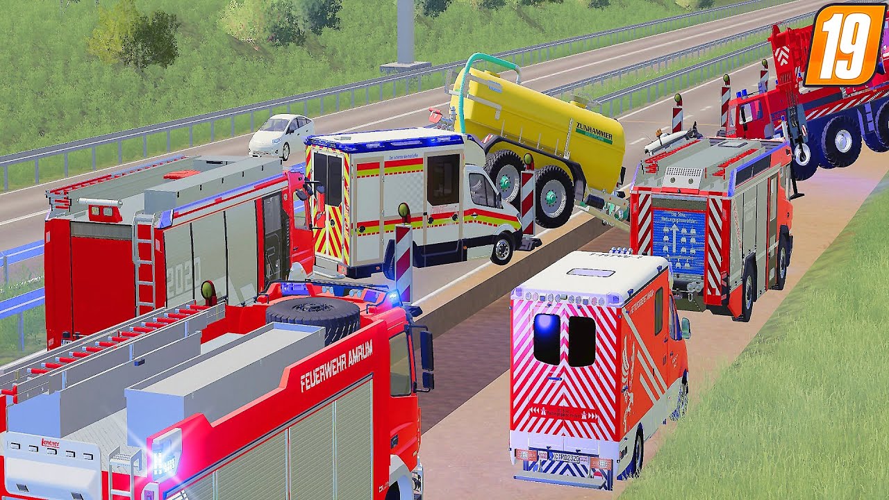 LS19 - Traktor auf AUTOBAHN: Massencrash auf Baustelle MANV!