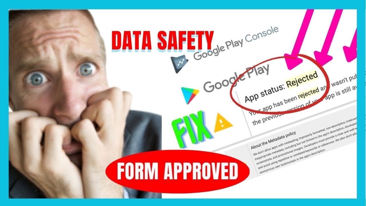 App Rejected Google Play Console (Submit Data Safety Google Play Console) #console