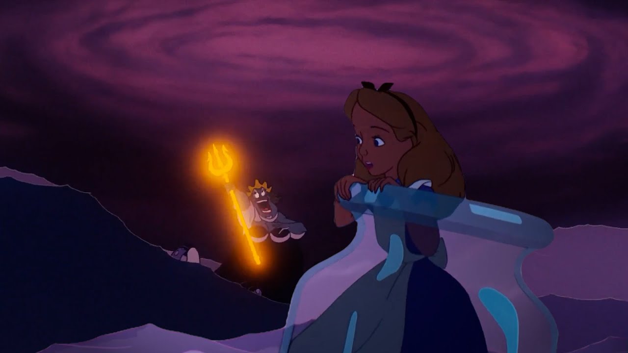 Alice floats pass other Disney movies  / Disney Crossover