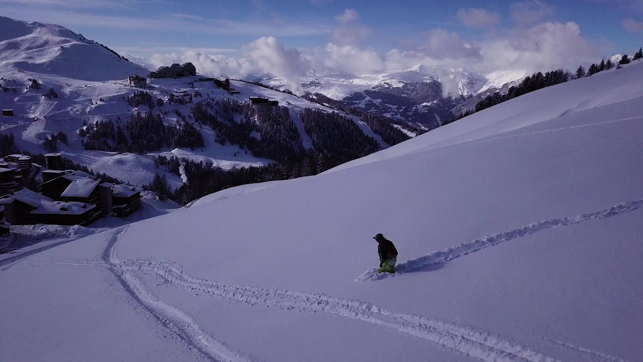 Snowboard 2019 drone LaPlagne France