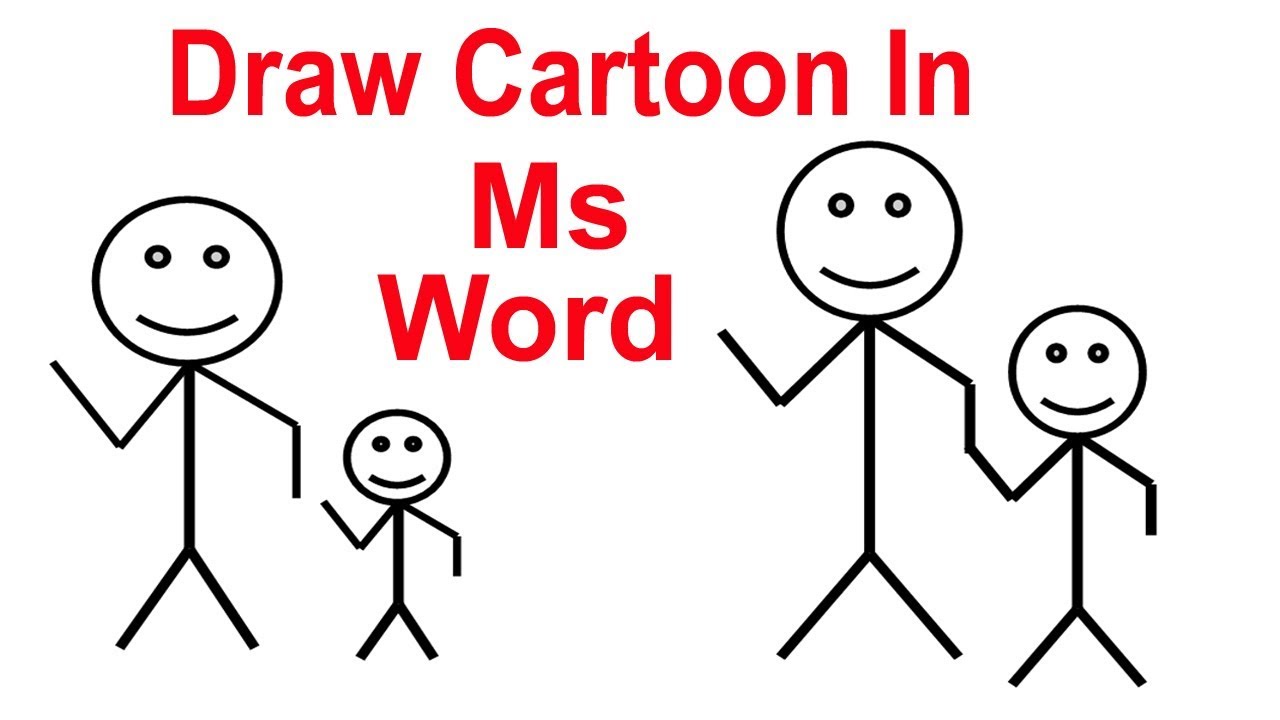 Cartoon Characters Drawing In Ms Word | How To Draw Cartoon Characters By ICT BARI