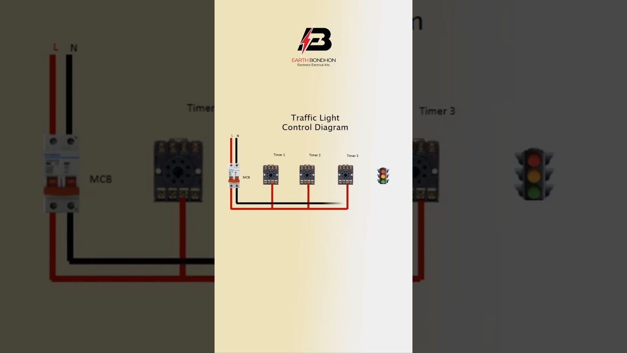 single phase traffic light control wiring diagram with a timer