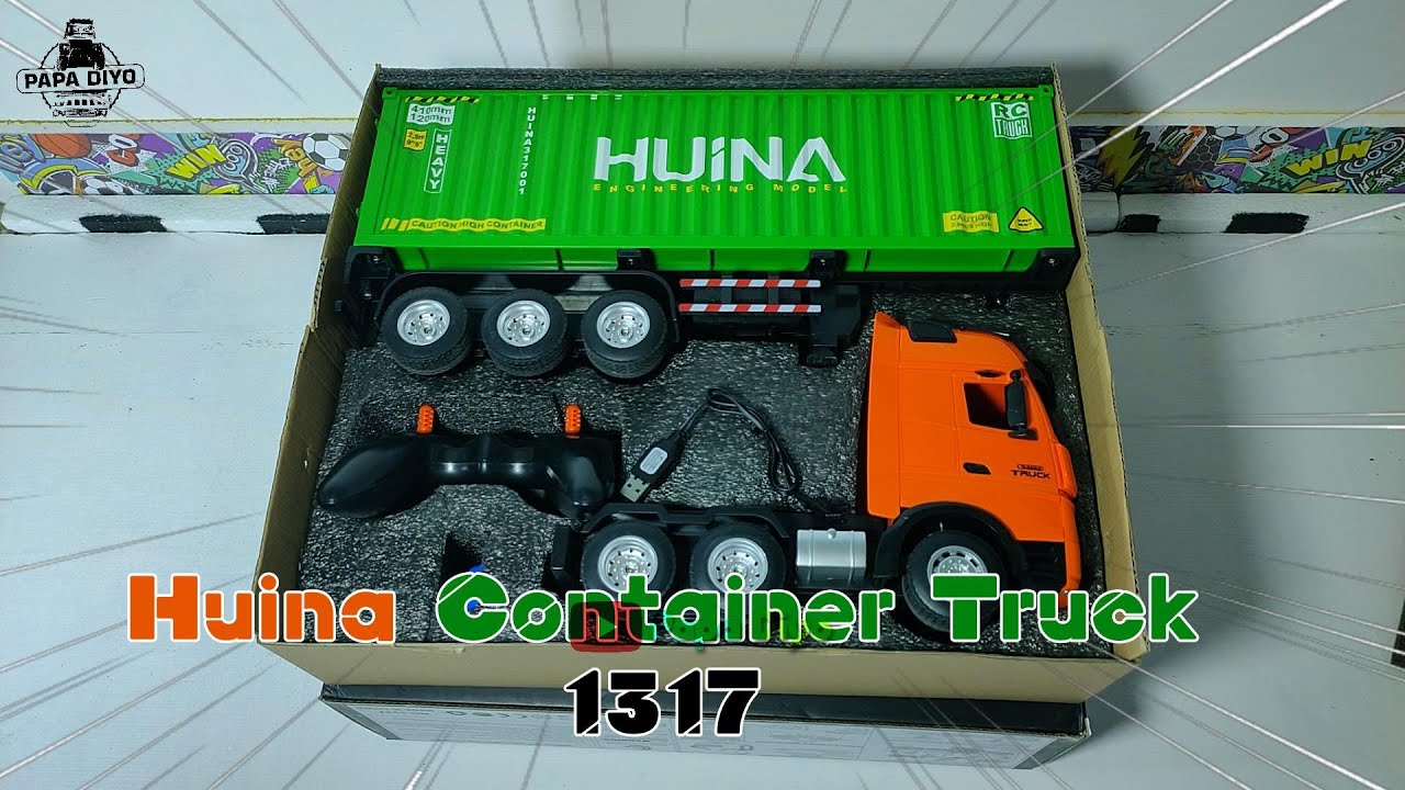 Review Mainan RC Huina Container Truck 1317, RC murah Berkelas
