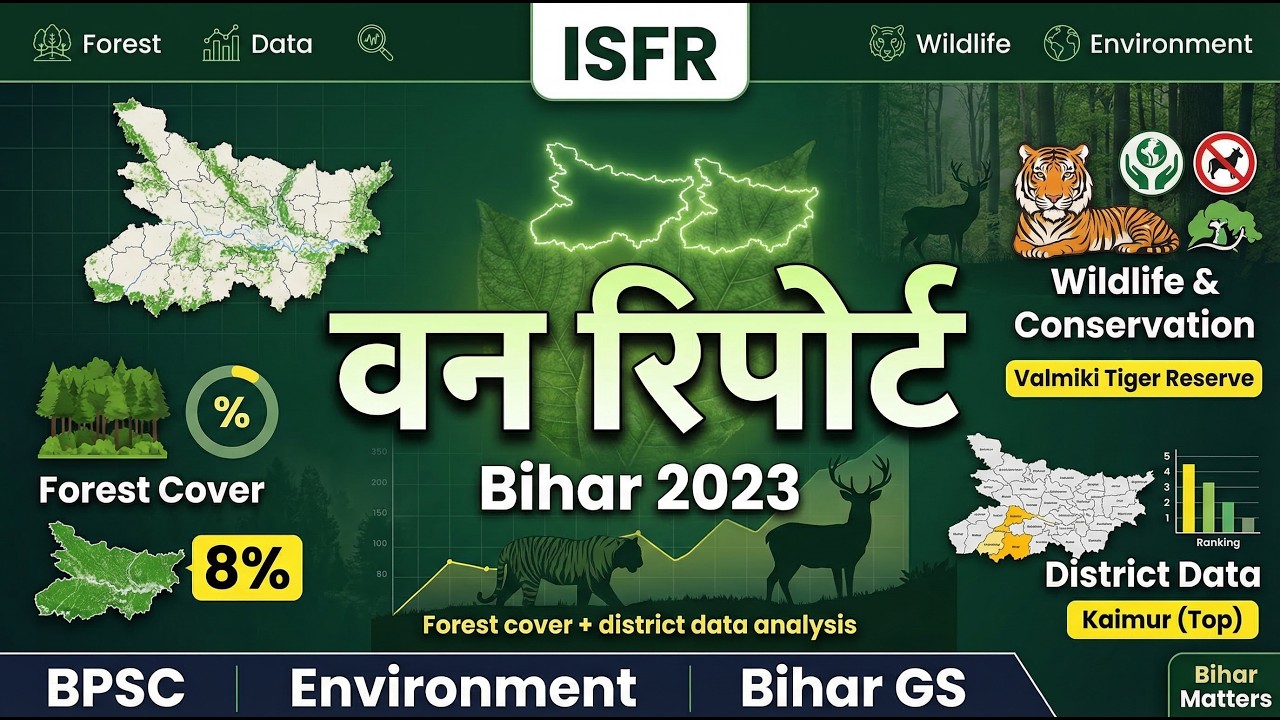 Bihar Forest Report 2023 🔥 ISFR Data + District Analysis | BPSC BSSC TRE & SI