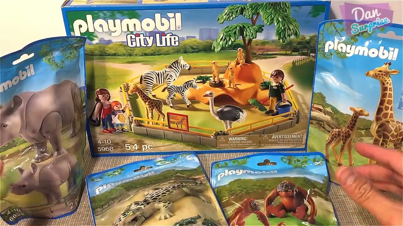 Playmobil Zoo Animals - Lion, Monkey, Giraffe, Ostrich, Tiger, Elephant, Rhino