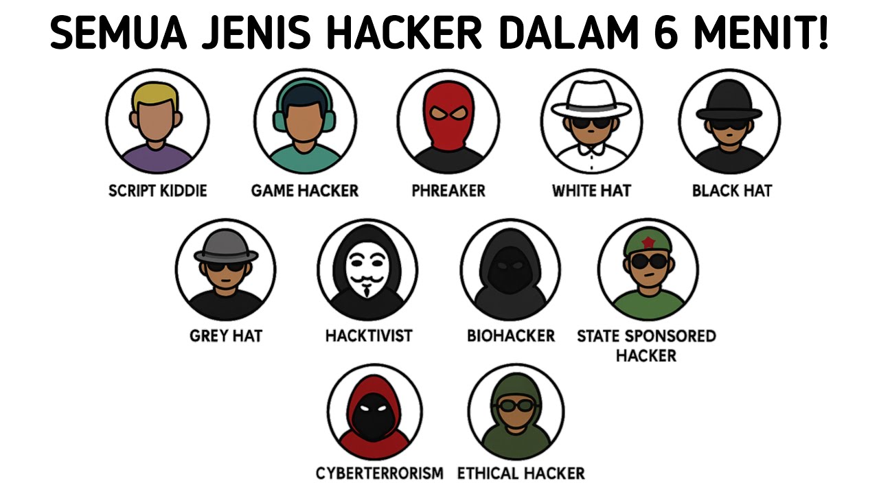 SEMUA JENIS HACKER DIJELASKAN DALAM 6 MENIT!!!
