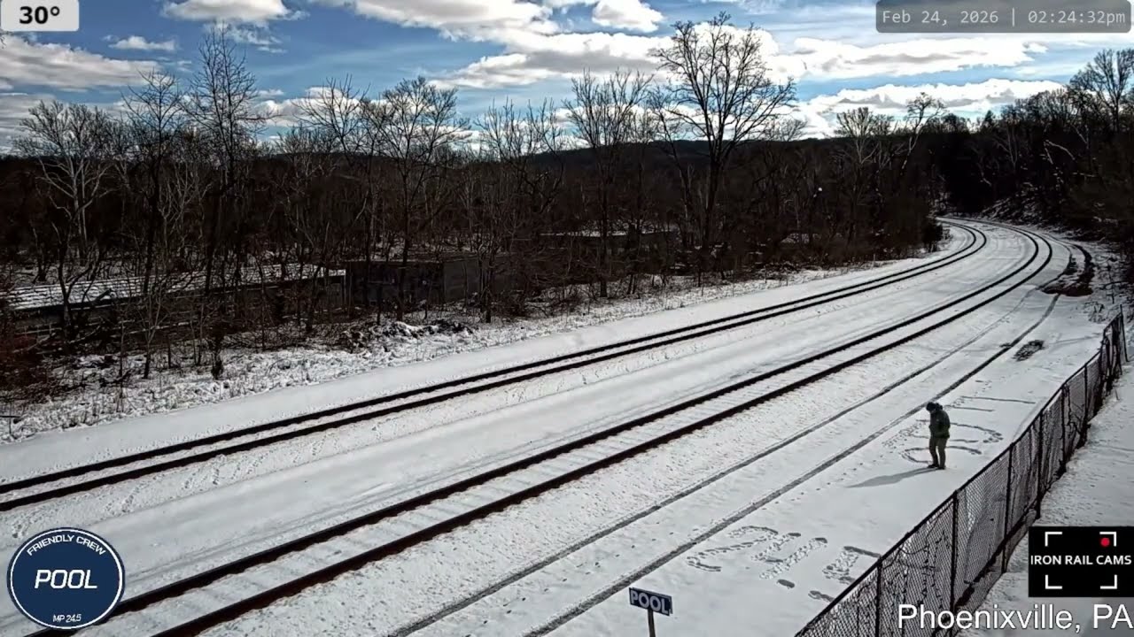 Rail Cam Rewind - A Message in the Snow in Phoenixville?!
