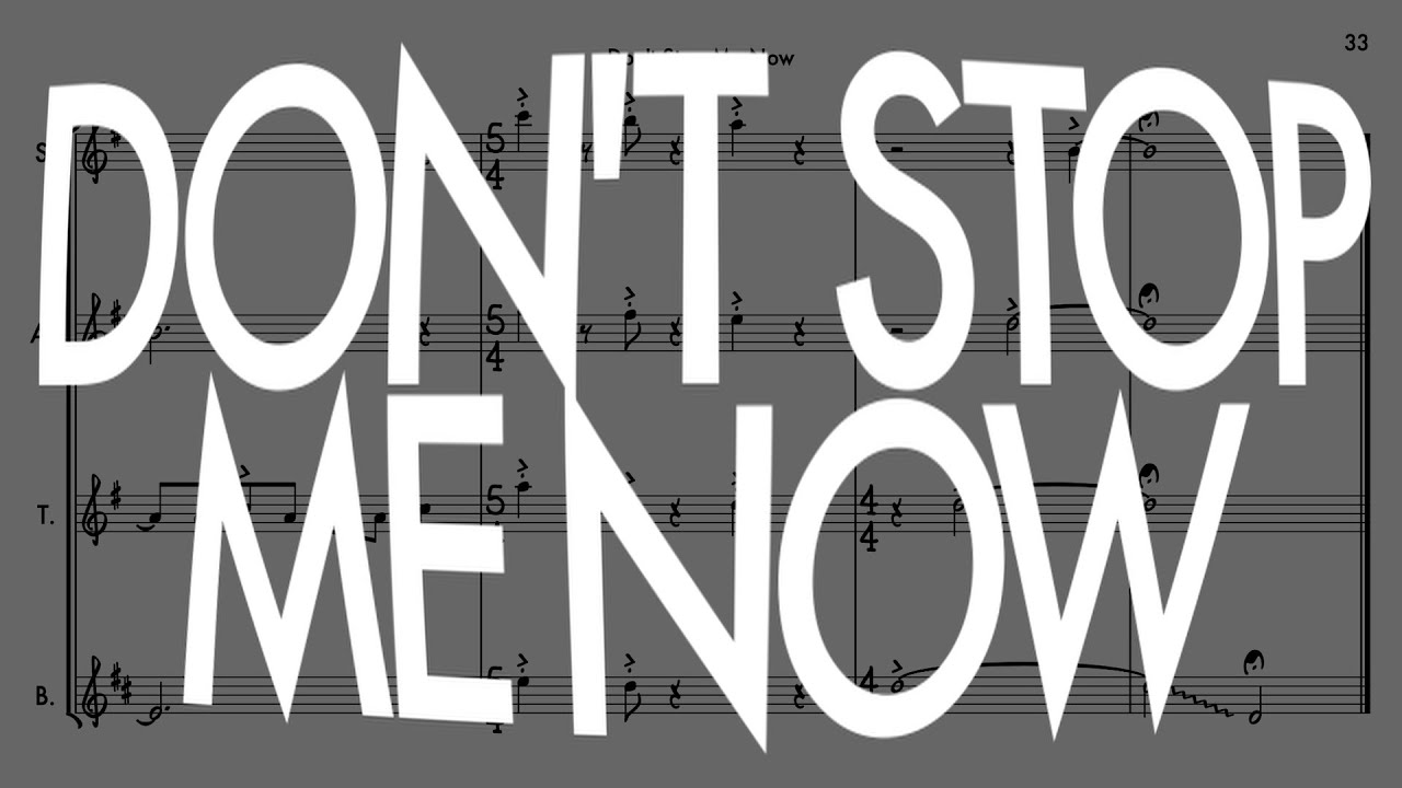 Don't Stop Me Now | Sax Quartet | Score Video