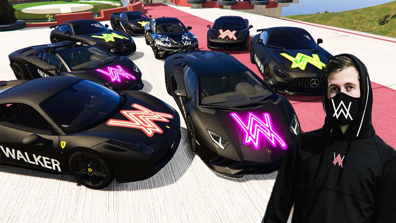 GTA 5 ✪ Stealing  ALAN WALKER🎵 Luxury Cars with Michael ✪ (Real Life Cars #49)