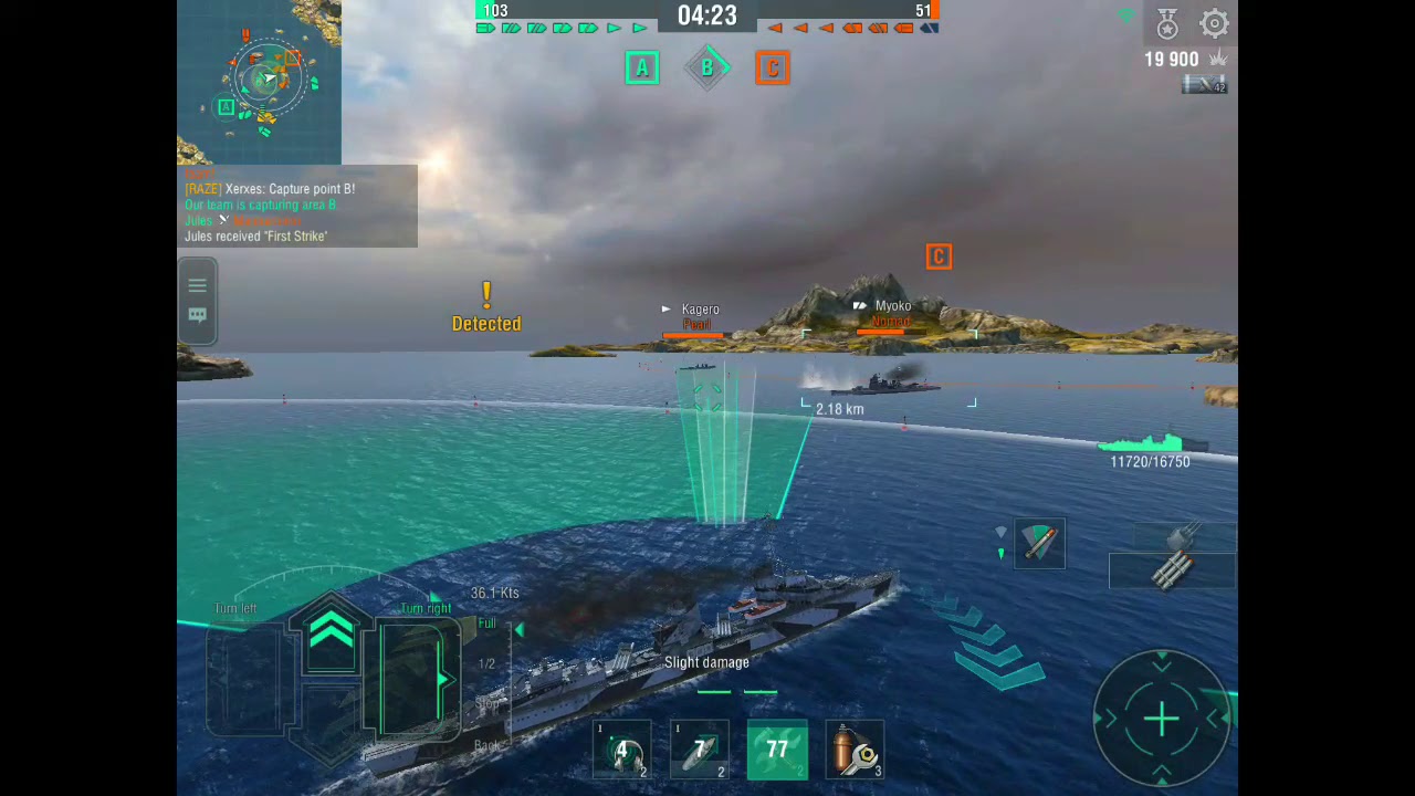 Wows Blitz : German T7 Destroyer 4 kills