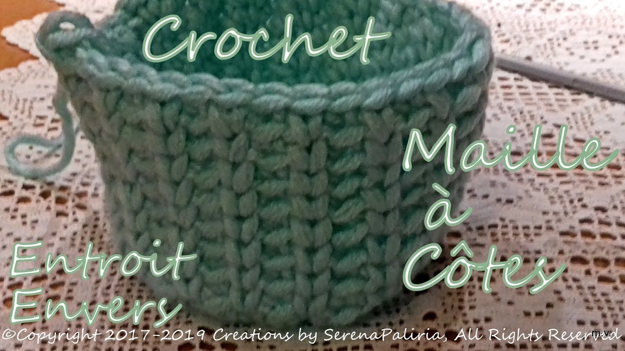 Crocheter un Panier en Point &agrave; C&ocirc;tes Au Crochet- Panier au crochet/SOUS-TITRES tuto pour d&eacute;butants