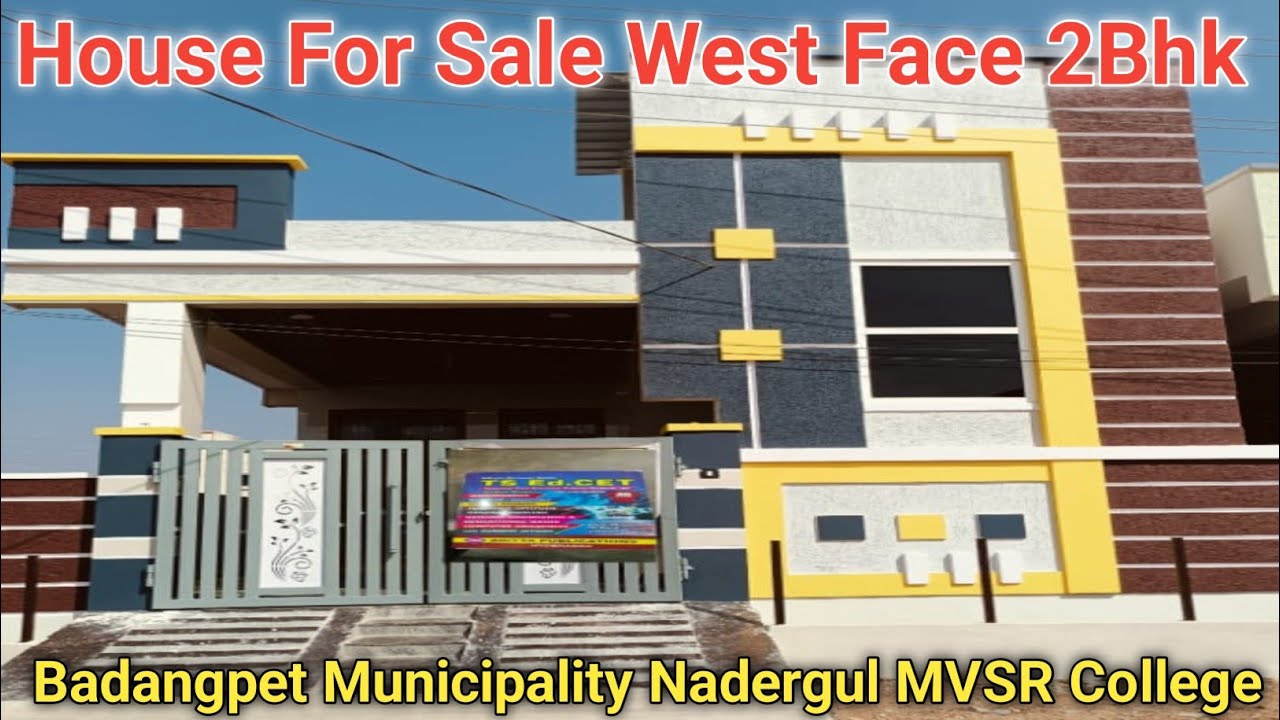 West Face 100 Sq Yards  2bhk G+1 House For Sale Badangpet Municipality Nadergul MVSR college