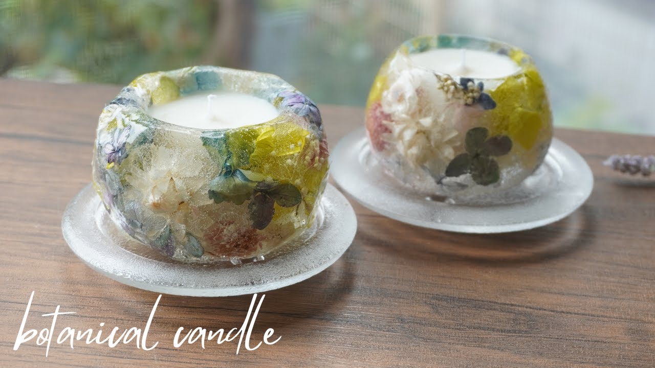 🕯ソイinボタニカルジェルキャンドル作り/Glittering botanical gel candle making