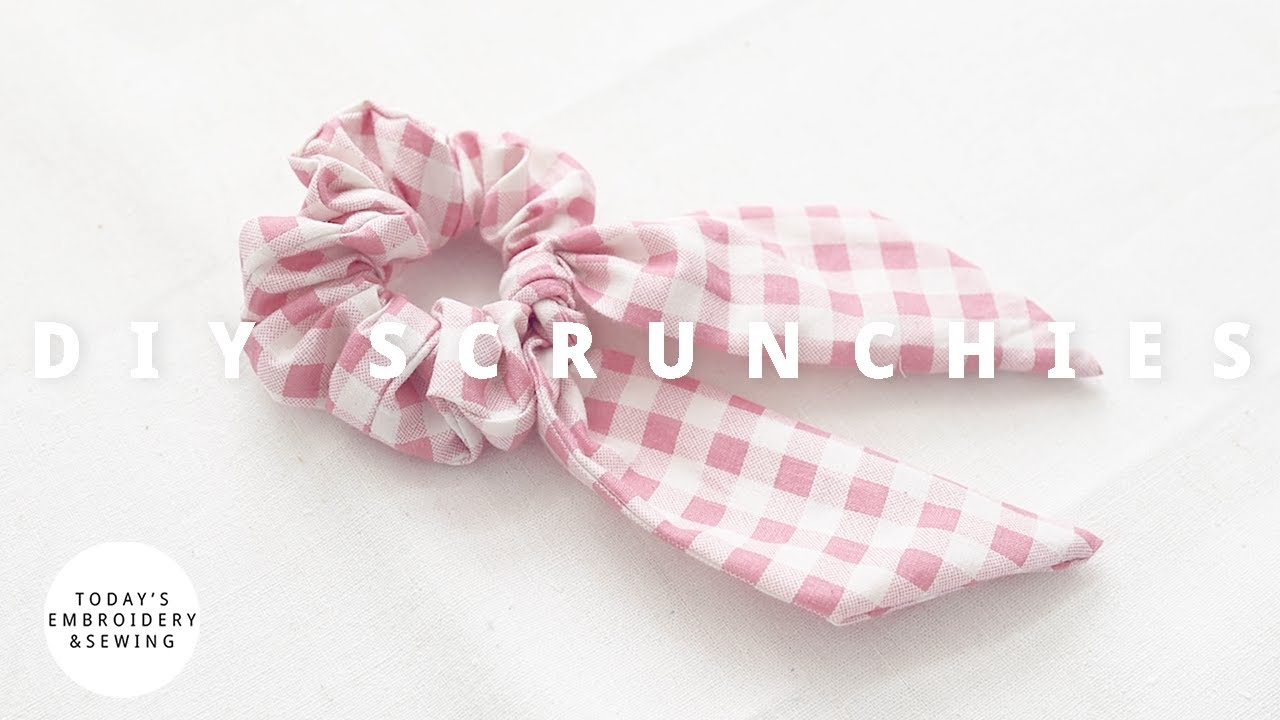 how to make hair ribbon scrunchies + pink ribbon scrunchies diy (EASY)
