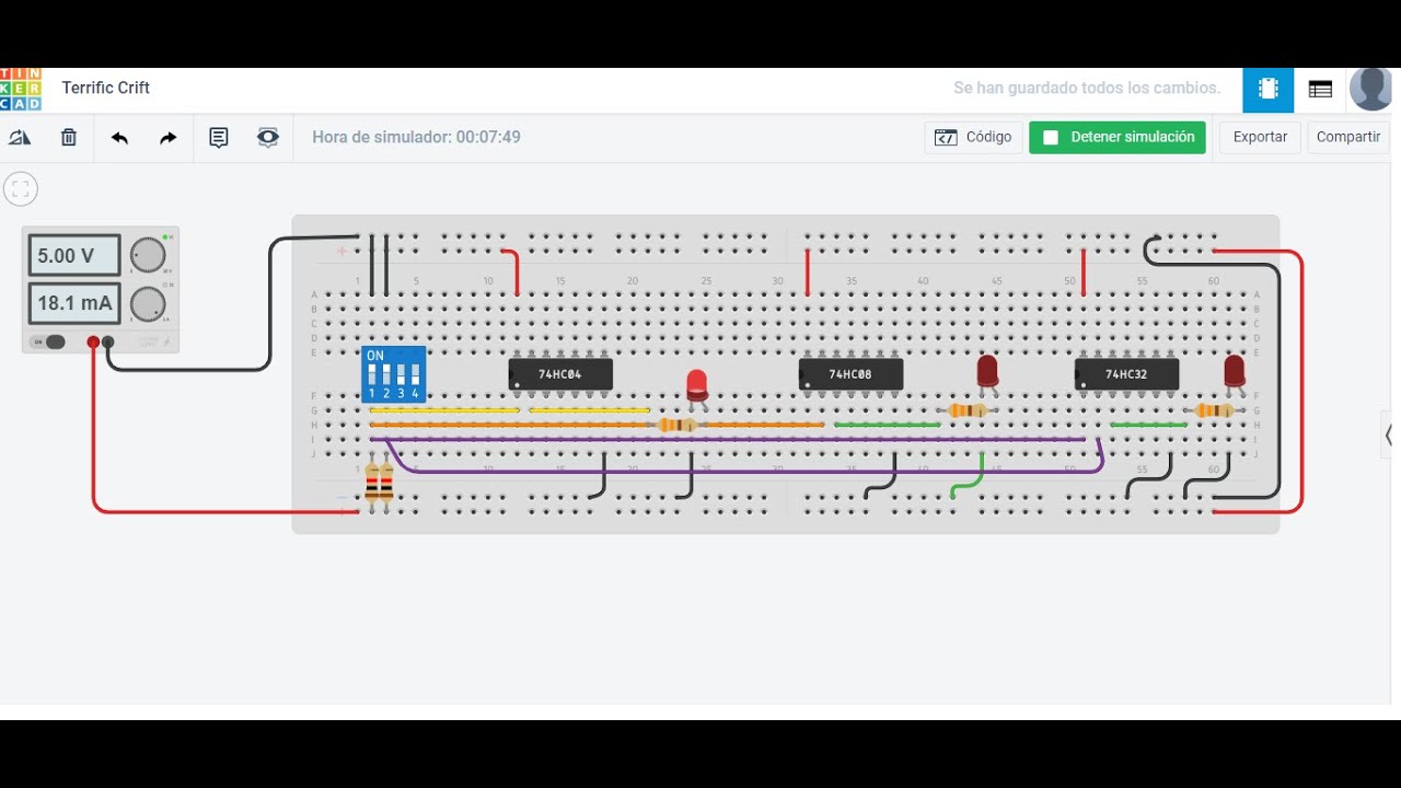 Compuertas NOT, AND & OR: montaje en Protoboard