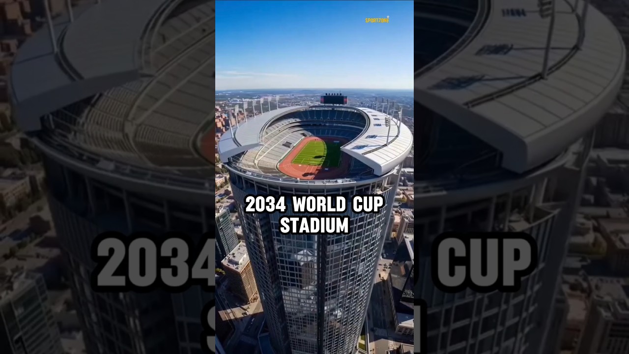 Стадионы чемпионата мира по футболу 2034 года выглядят нереально 🤯😱 #футбол #соккер #шорты #j