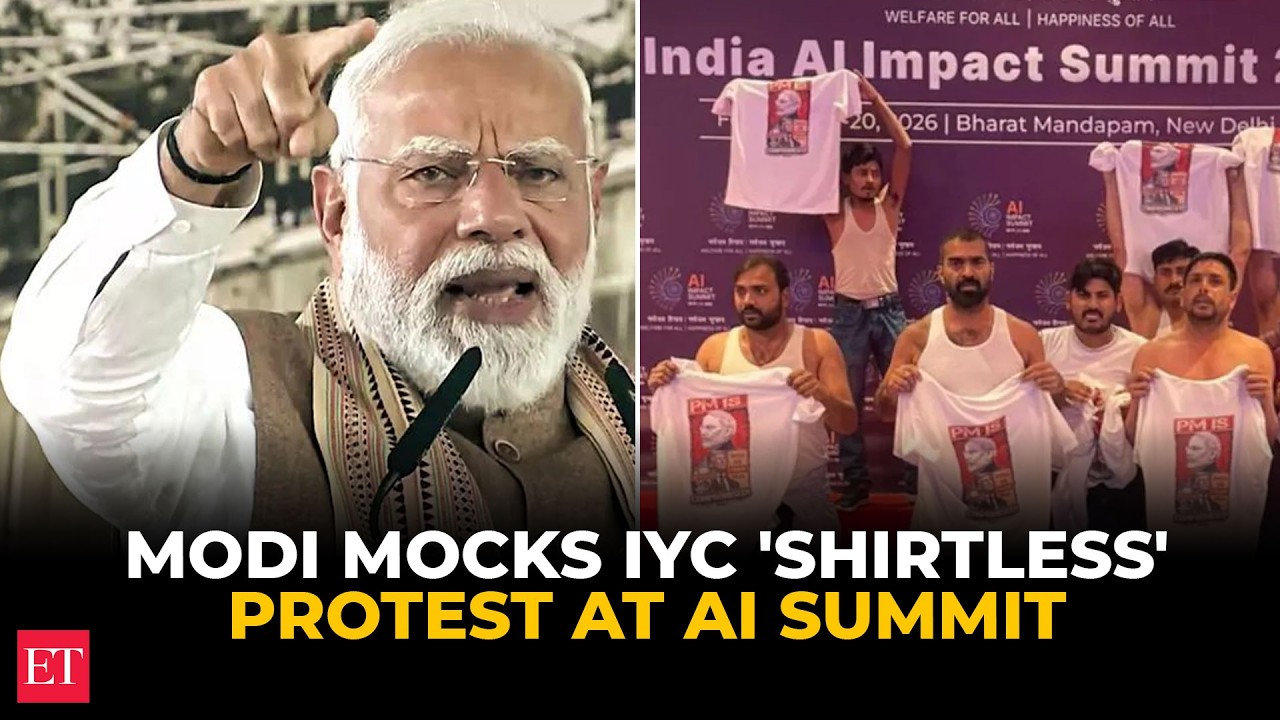 'Aap Pehle Se Hi Nange Ho': PM Modi’s sharp jibe at Congress over shirtless protest at AI Summit