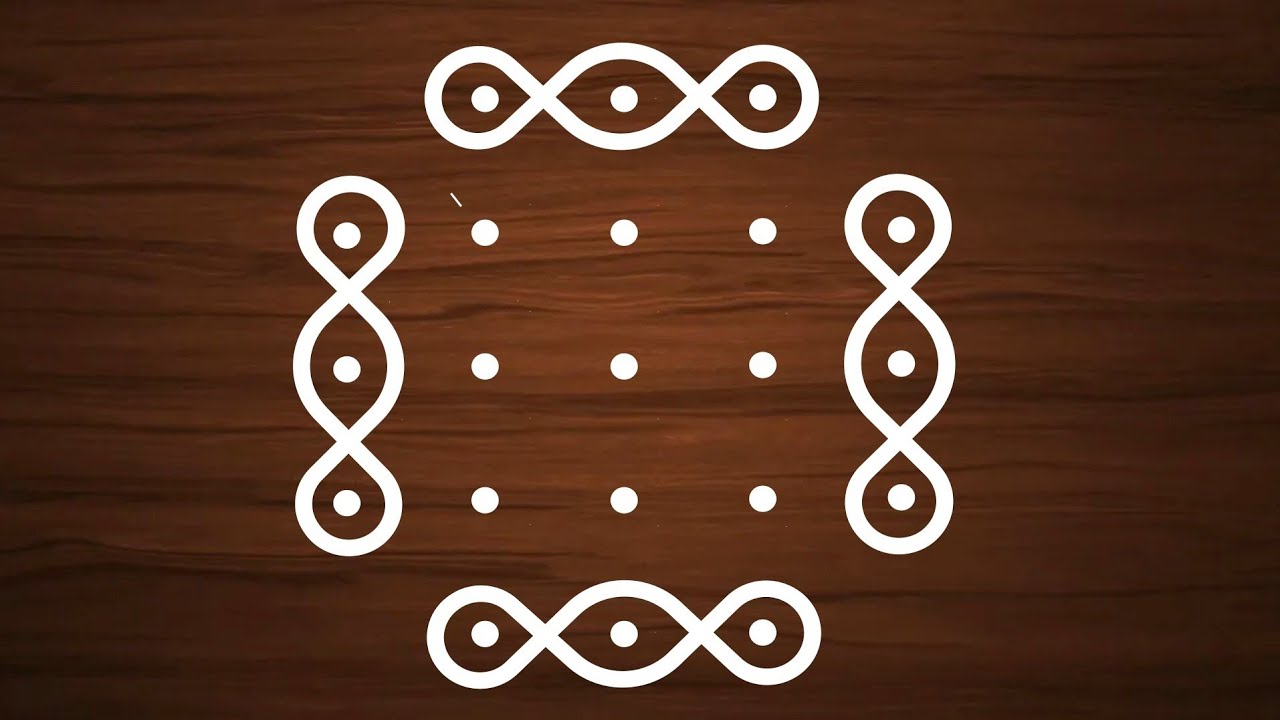 Easy and simple rangoli for beginners | 5 to 3 dots rangoli | 