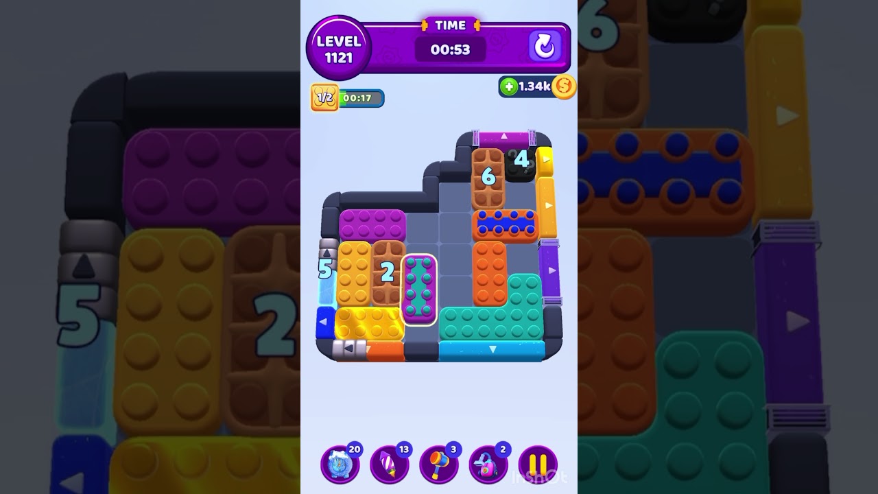 Color Block Jam Level 1121 &ndash; Full Puzzle Solution (No Boosters)