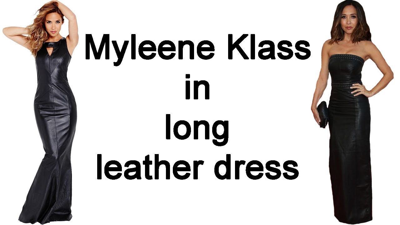 beautiful Myleene Klass in long leather dress
