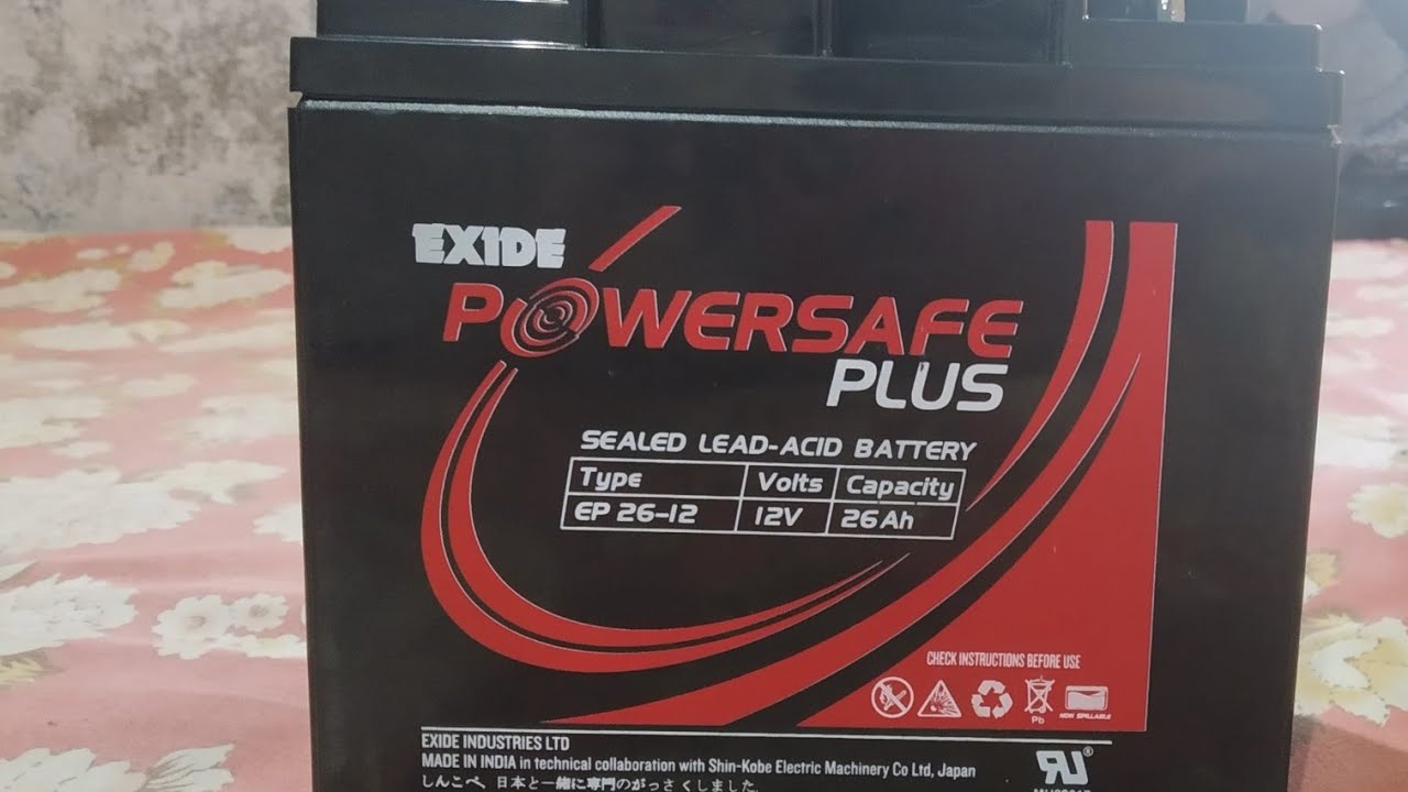 Exide powersafe plus 12volt 26ah battery unboxing video