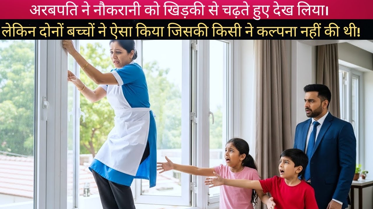 अरबपति ने नौकरानी को खिड़की से चढ़ते देख लेकिन दोनों बच्चों ने ऐसा किया जिसकी किसी ने उम्मीद नहीं की