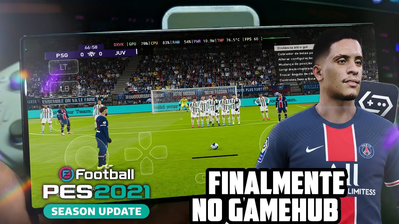 AGORA &Eacute; REAL! PES 2021 COMPLETO RODANDO NO GAMEHUB ANDROID 🔥⚽