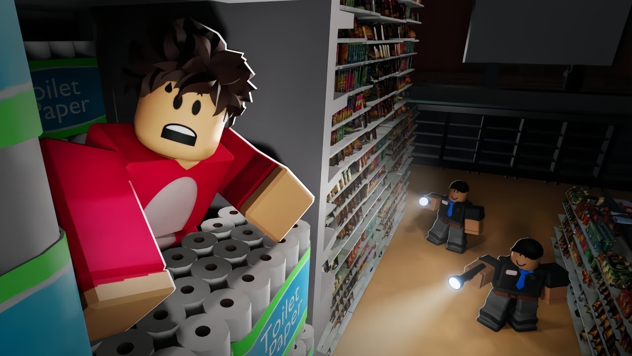 ROBLOX我们要偷偷在超市生存一周不要被抓到了
