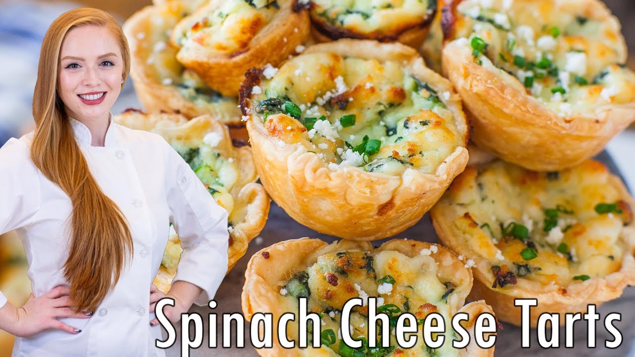 ПРОСТЫЕ тарты с сыром и шпинатом!! Отличный рецепт закуски для вечеринок!!