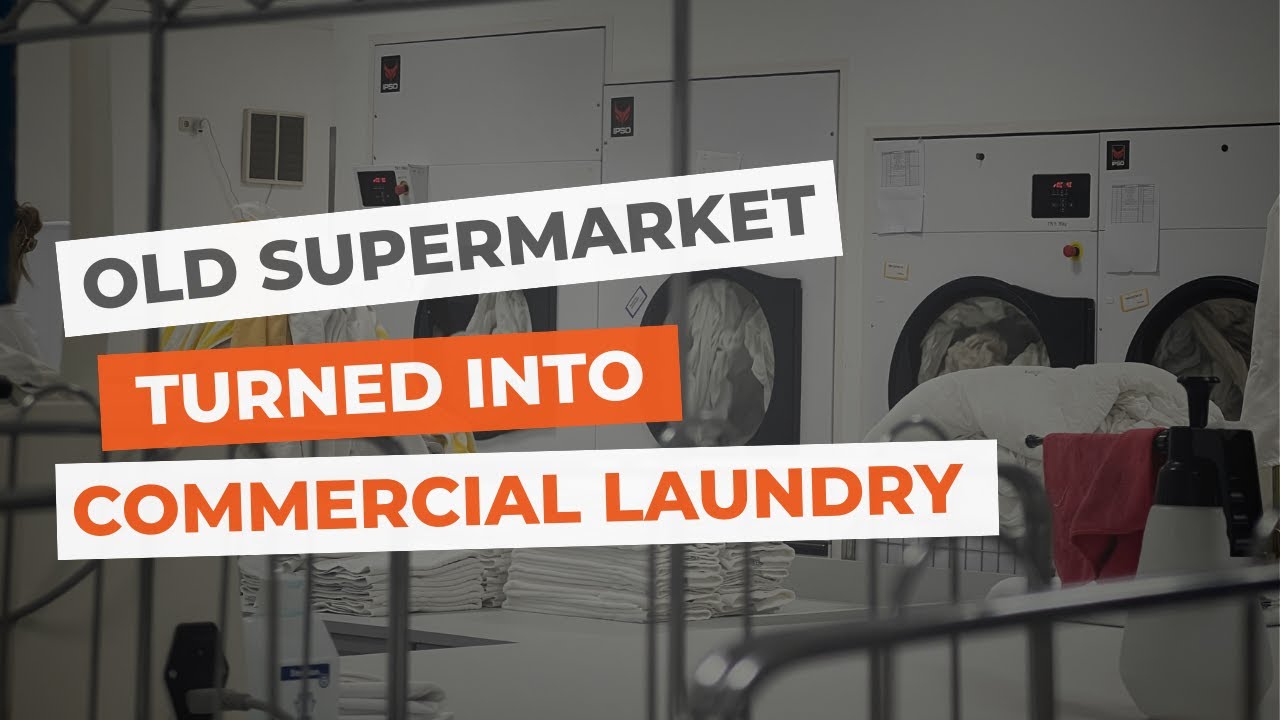Umwandlung eines alten Supermarkts in eine gewerbliche Wäscherei von IPSO!
