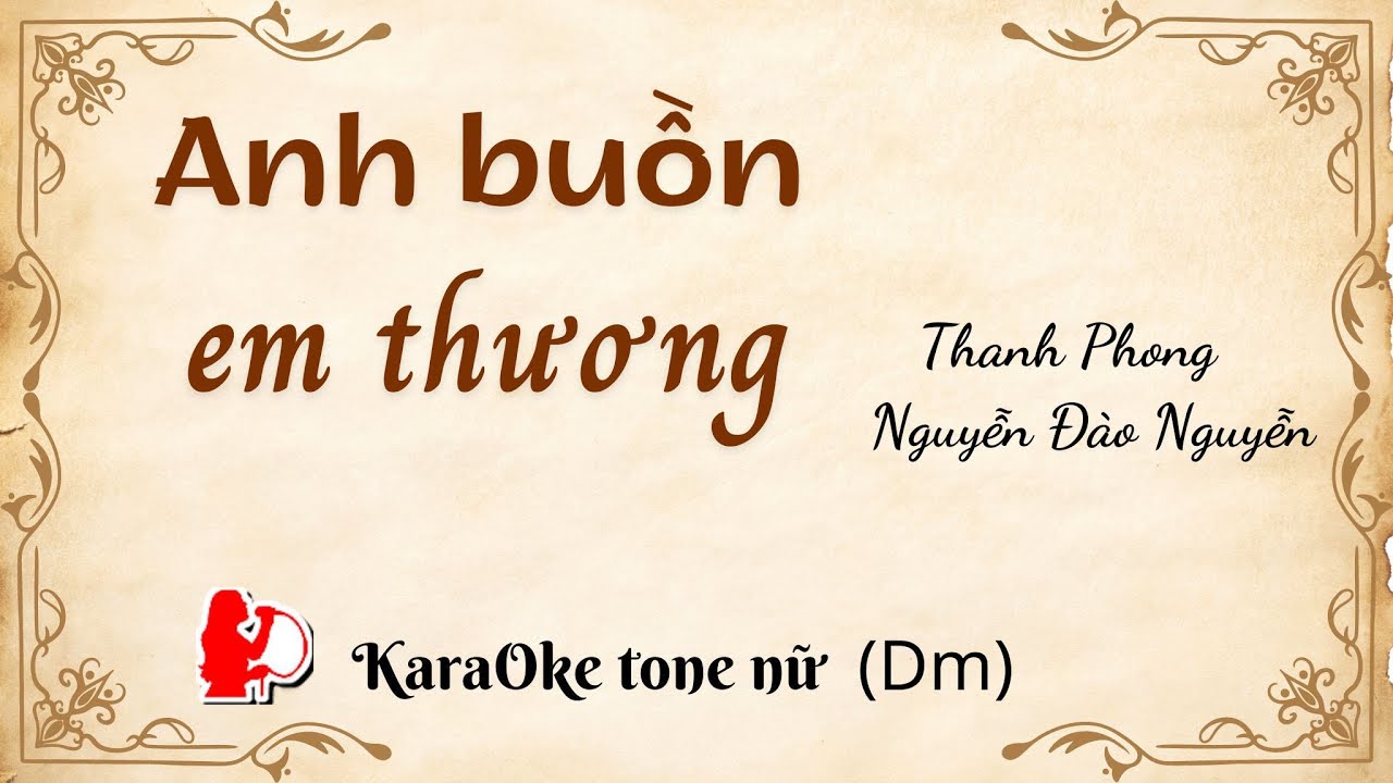 Anh buồn em thương | Tone nữ (Dm) Karaoke  | Cui bap music