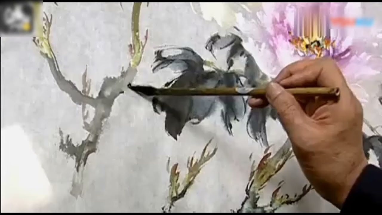 國畫大師歐豪年彩墨畫——大富貴圖