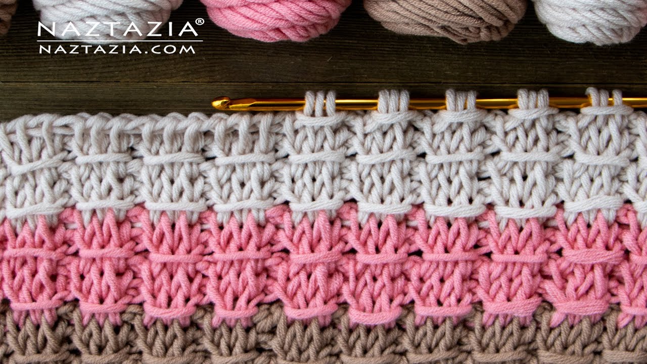 TUNISIAN CROCHET Bamboo Stitch - How to Crochet Easy Tunisian Stitches Similar to Knitting