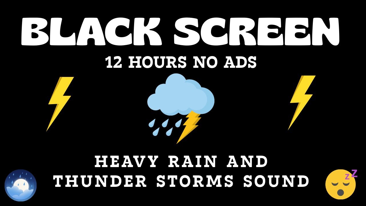🌧️ Black Screen Rain Storm Live – Heavy Rain & Thunder Sounds for Deep Sleep