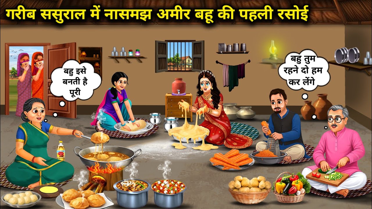 गरीब ससुराल में नासमझ अमीर बहु की पहली रसोई।The Foolish Rich Daughter In Laws First Kitchen In Her 