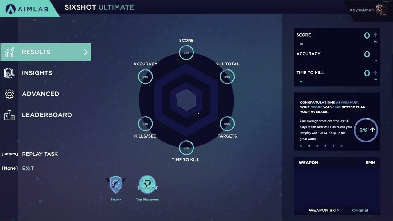 Hunt : showdown  ADS trainning on Aimlab first month