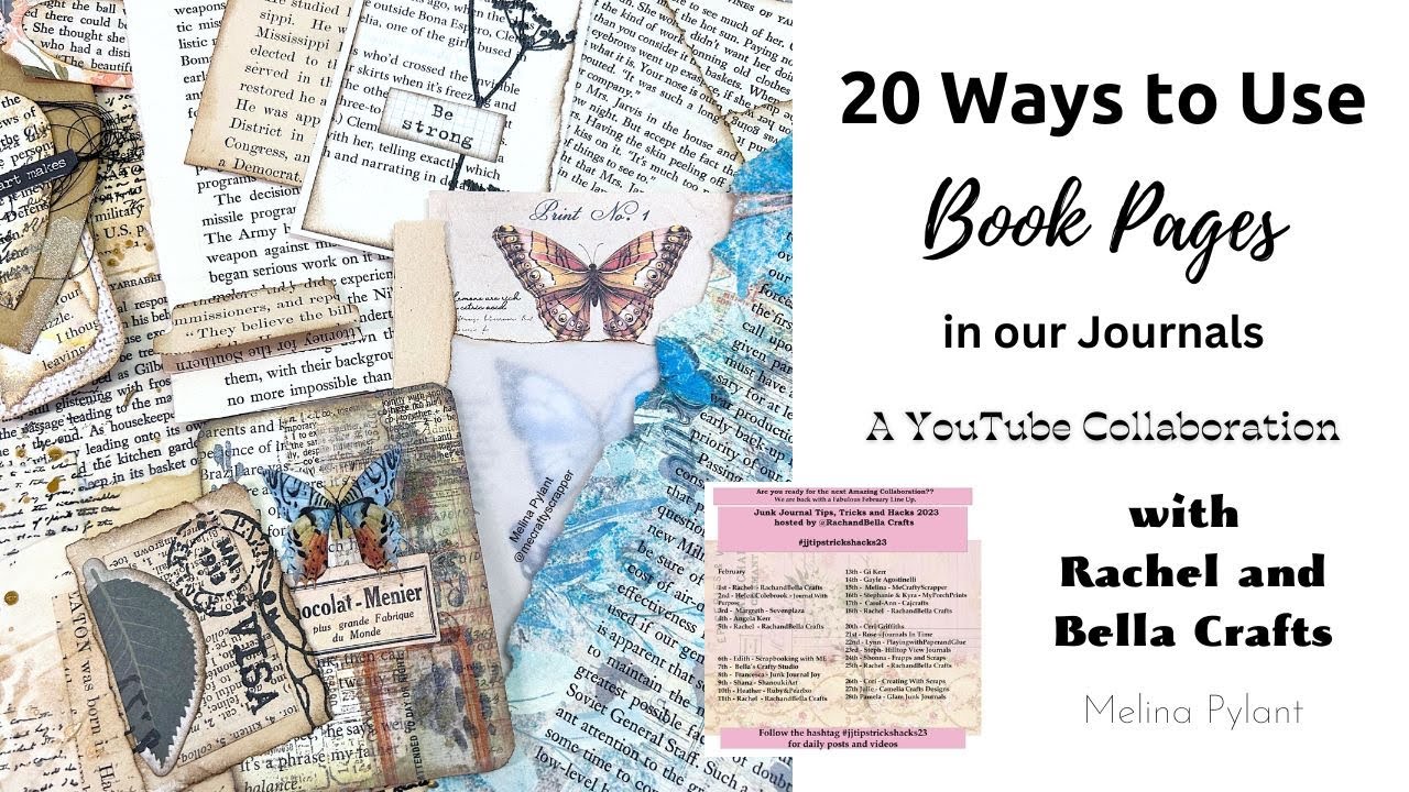20 WAYS TO USE BOOK PAGES IN OUR JOURNALS #jjtipstrickshacks23 No. 15 TIPS, TRICKS & HACKS