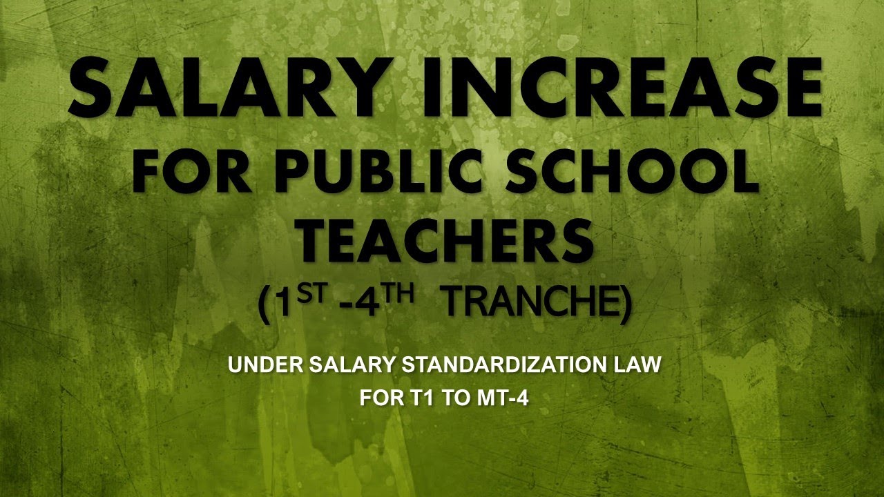 Salary Increase for Public School Teachers under Salary Standardization Law